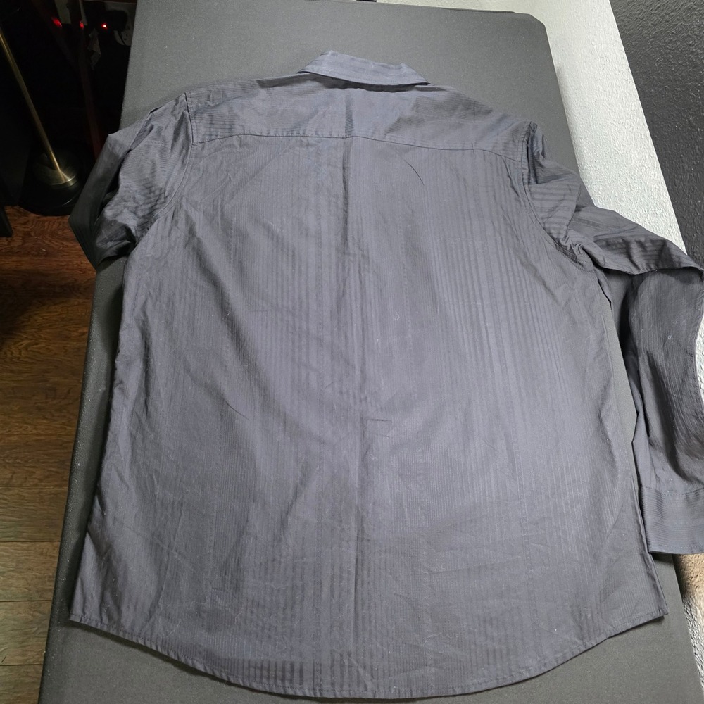 NWT INC International Concepts Mens‎ Black Striped Long Sleeve Shirt Size Large - Picture 9 of 10